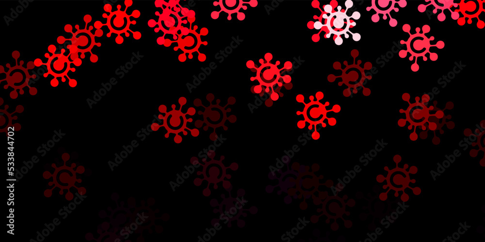 Dark pink, red vector template with flu signs.