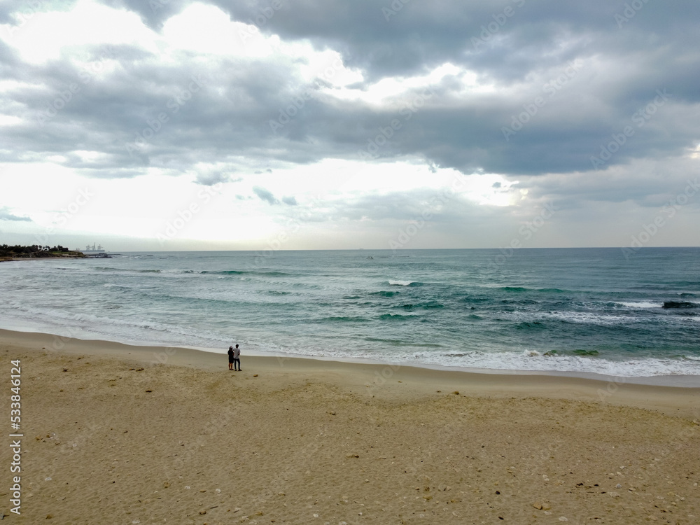 walking on the beach