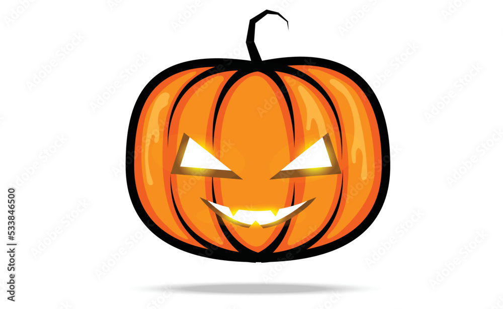 Fototapeta premium Pumpkin on white background Vector Illustration.