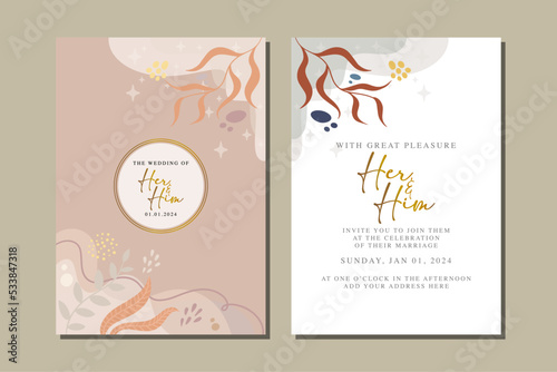beautiful floral invitation card template