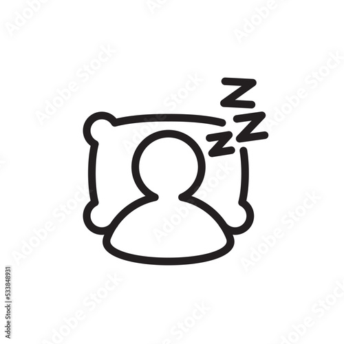 Snoring vector icon. Person catching some zzz's. Sleep icon