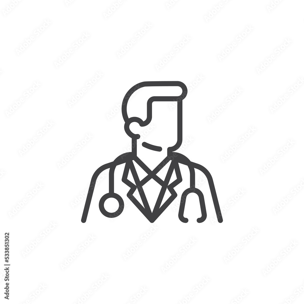 Fototapeta premium Doctor avatar line icon
