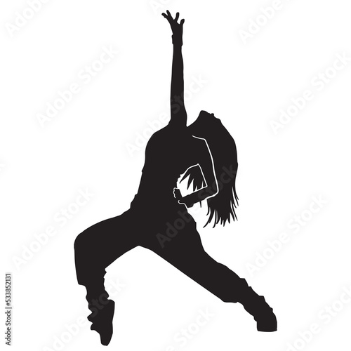 silhouette of a woman dancing. Silhouettes of sexy beautiful women dancing