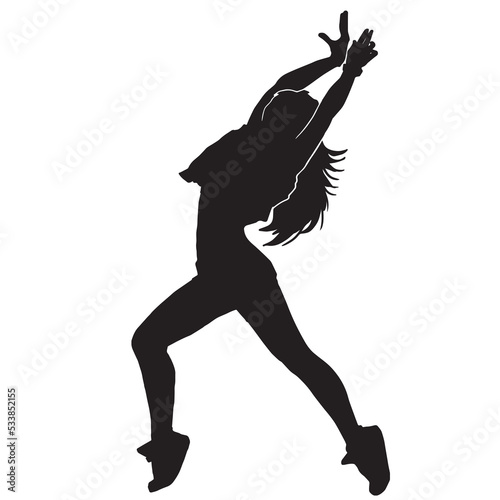 silhouette of a woman dancing. Silhouettes of sexy beautiful women dancing