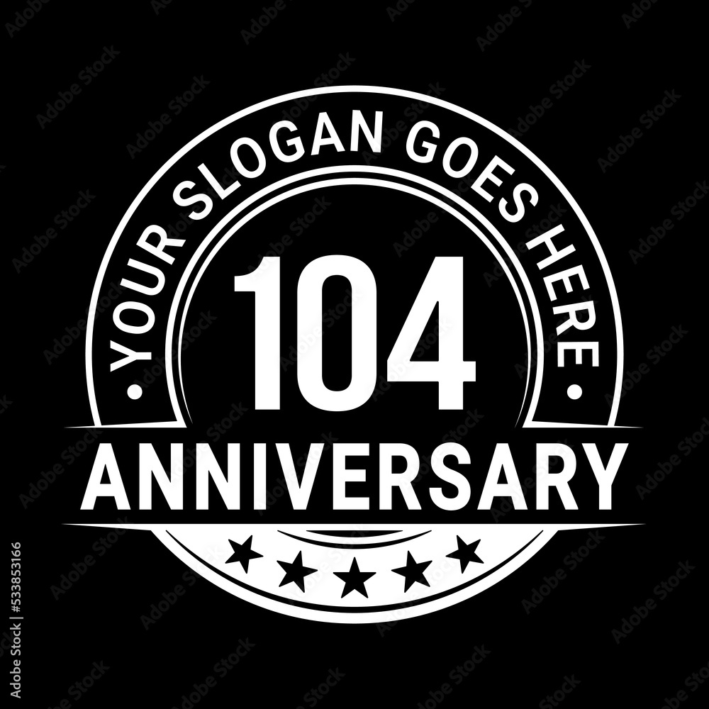 Fototapeta premium 104 years anniversary logo design template. Vector illustration 