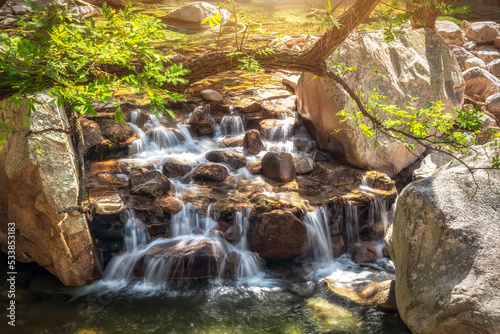 waterfall in beijiushui qingdao, china