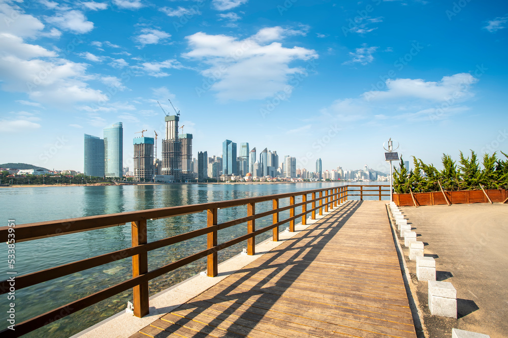 Obraz premium Modern urban architectural landscape of Qingdao, China