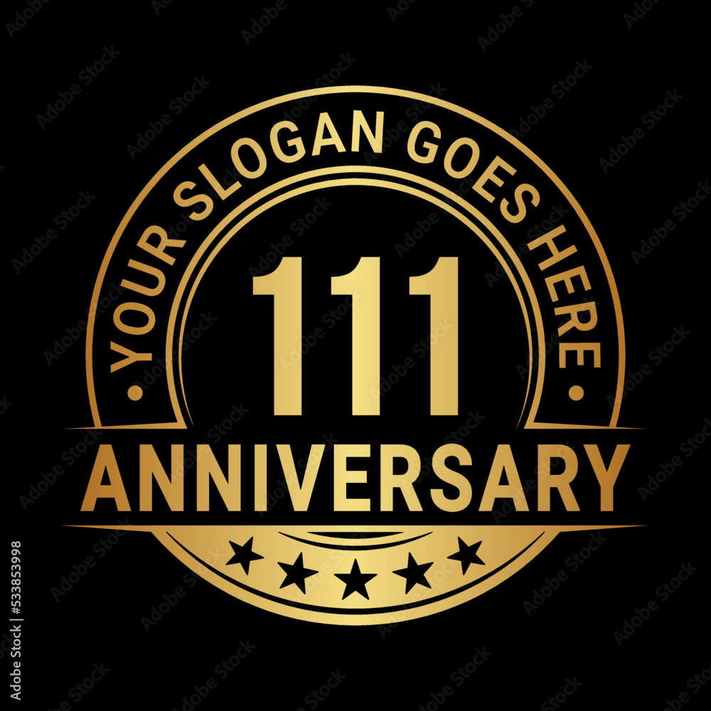 111 years anniversary logo design template. Vector illustration	