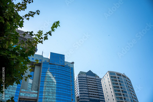City center of Akasaka in Tokyo with blue sky photo