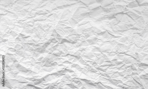 Crumpled white paper background with copy space for text