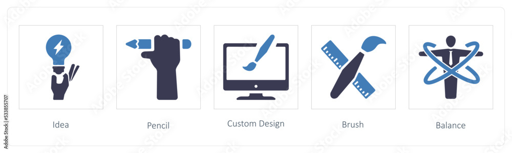 idea, pencil and custom design