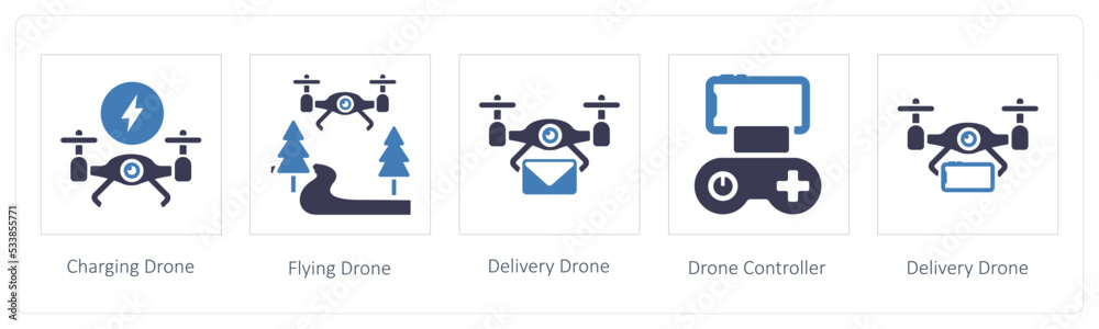 Charging Drone, Flying Drone and Delivery Drone Charging Drone, Flying Drone and Delivery Drone