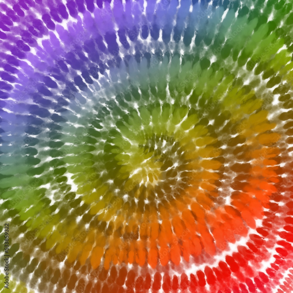 Fototapeta premium Abstract Colorful Spiral Tie Dye Background, Rainbow Color Splash Illustration