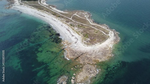 drone view of the peninsula of quiberon at cape pointe du conguel in brittany in france (morbihan) photo