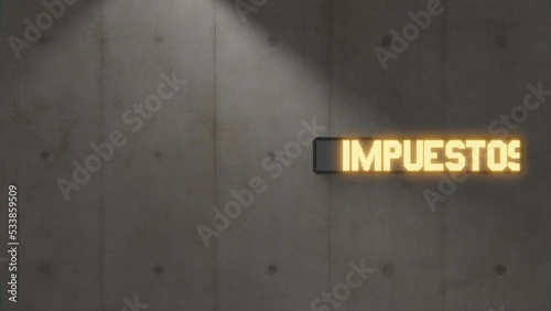Cartel luminoso Impuestos led, 4K