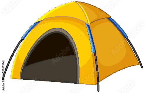 Isolated yellow tent on white background