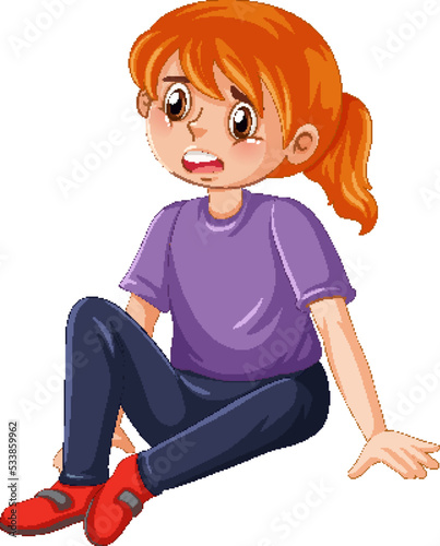 Sad girl cartoon character