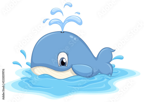 Cute whale cartoon character