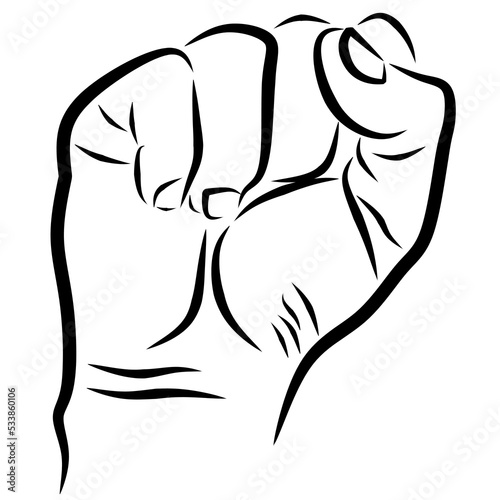 fist line art vector drawing