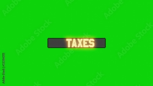 Cartel luminoso Taxes croma led, 4K