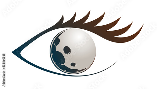 The symbol of the female eye with moon.
