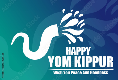 Fotografia, Obraz Happy Yom kippur day vector illustration, suitable for banner, poster, or card
