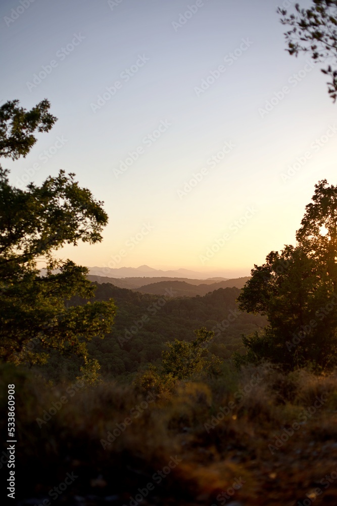 sunset in the mountains