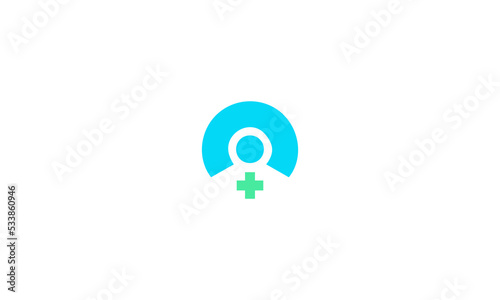 Vector stock logo, abstract medical vector template. Illustration design of business 

logotype clinic. Vector people and cross web icon. 