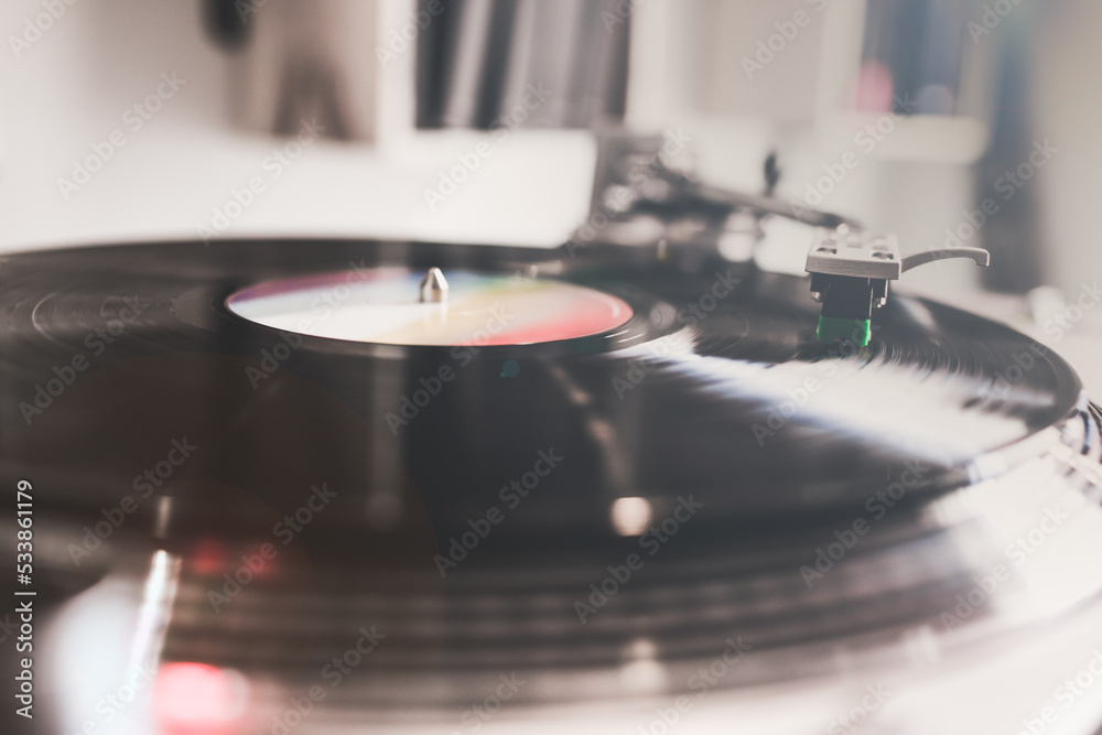 close-up of a vinyl record player - Music festival 21 june
