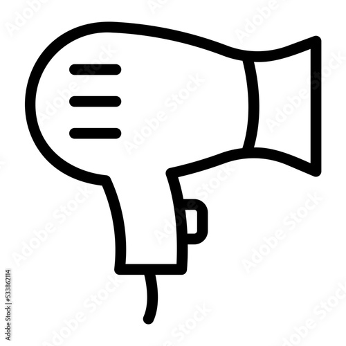 hair dryer line icon