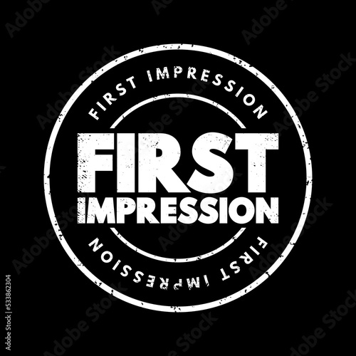 First Impression text stamp, concept background