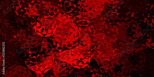 Dark red vector background with triangles.