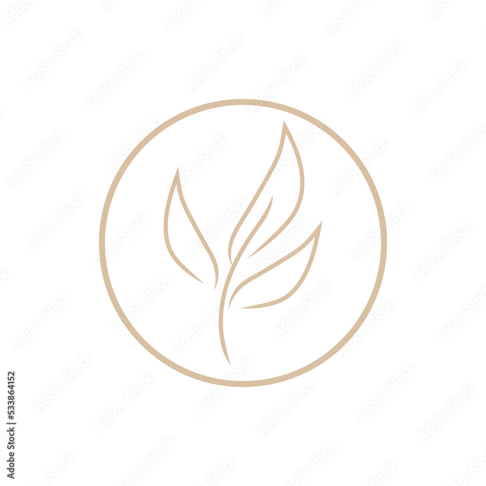 Tree leaf logo template, design vector illustration