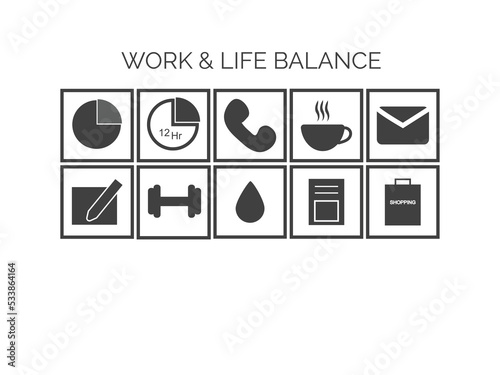 Work and life icon set 