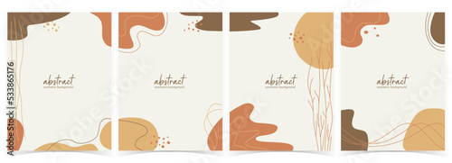 Abstract Aesthetic Background. Set of 4 modern simple background vector illustration flat style. Suitable for poster, cover, ads, social banner, or flyer