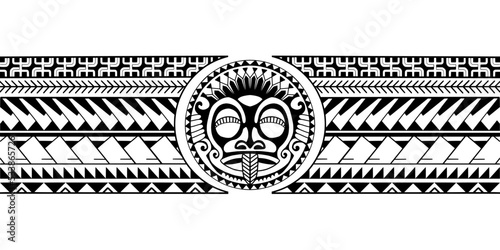 Wrap around arm polynesian tattoo design. Pattern aboriginal samoan.