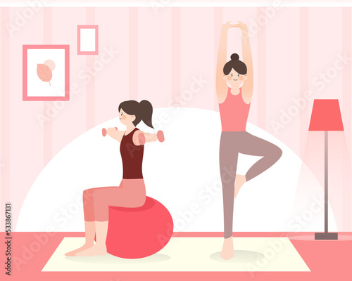 Refreshing exercise illustration

