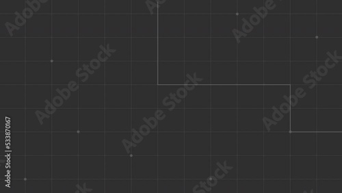 テクノロジーやネットワークを表現したデジタルアニメーション背景　黒