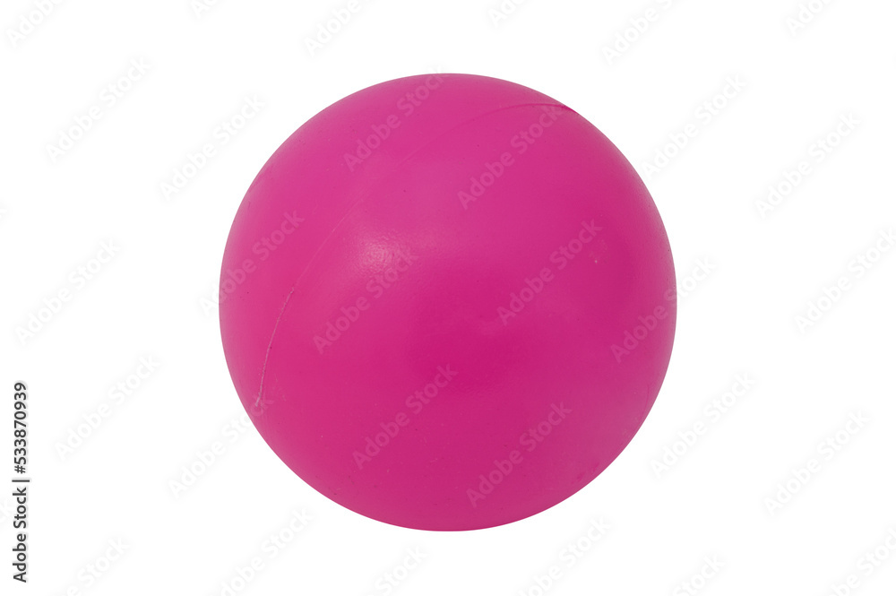 Pink round plastic ball, png stock photo file cut out and isolated on a transparent background