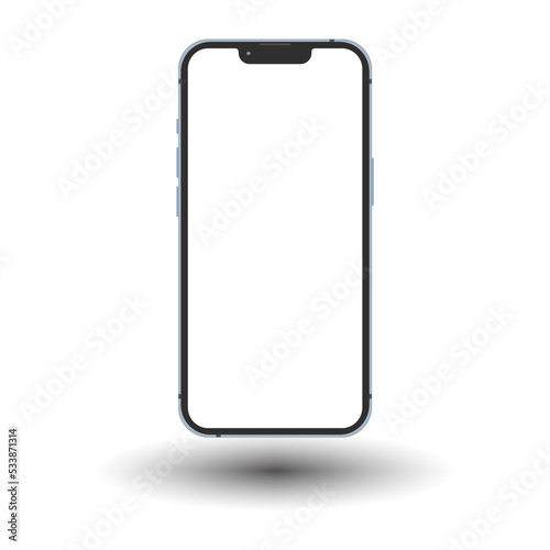 Realistic isolated smartphone mockup vector. Layout for web pages, social networks. White screen. Isolated vector illustration