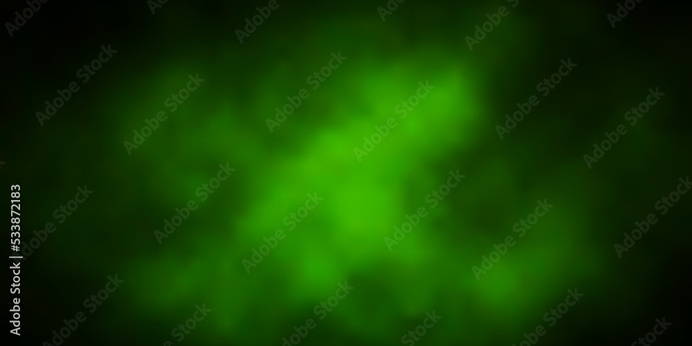 Dark Green vector pattern with clouds.