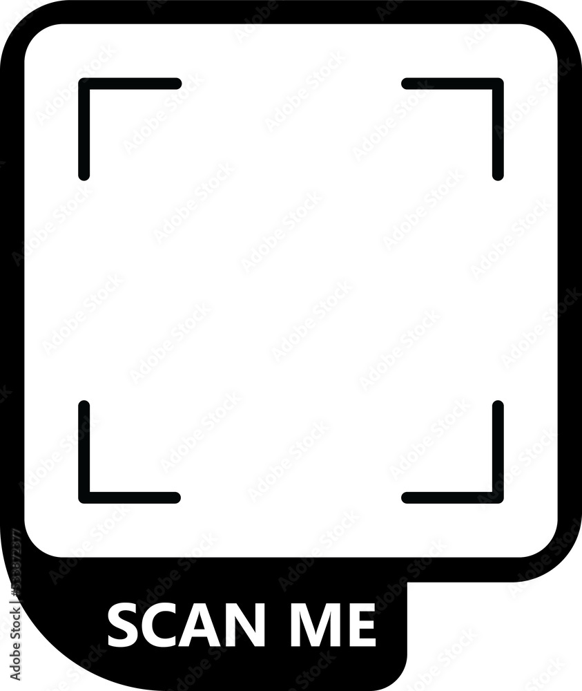 Scan Me QR Code Template QR Code Frame Illustration For Mobile Apps 