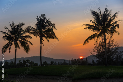 View of sunset in Thailand