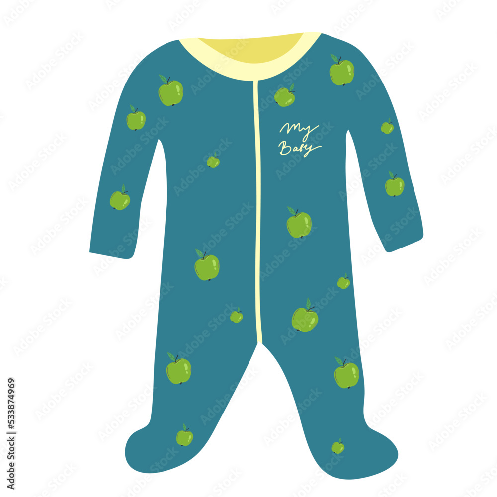 Short Sleeve Infant Bodysuit with print with apple Short Sleeve Infant Bodysuit with print with apple