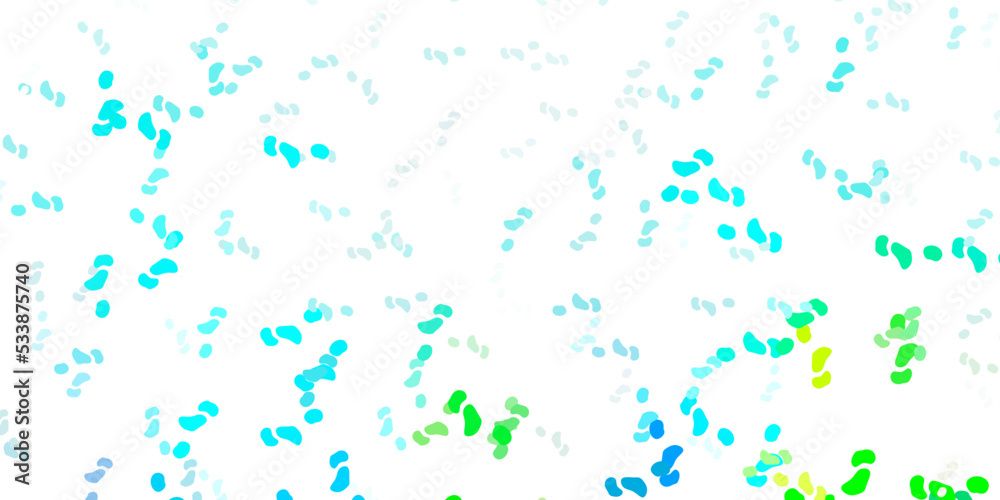 Light blue, green vector background with random forms.