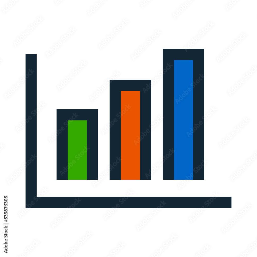 Flat design bar chart icon. Statistics. Vector. Flat design bar chart icon. Statistics. Vector.
