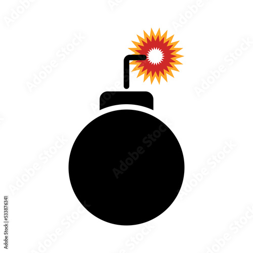 Ignited bomb icon. Explosives icon. Vector.