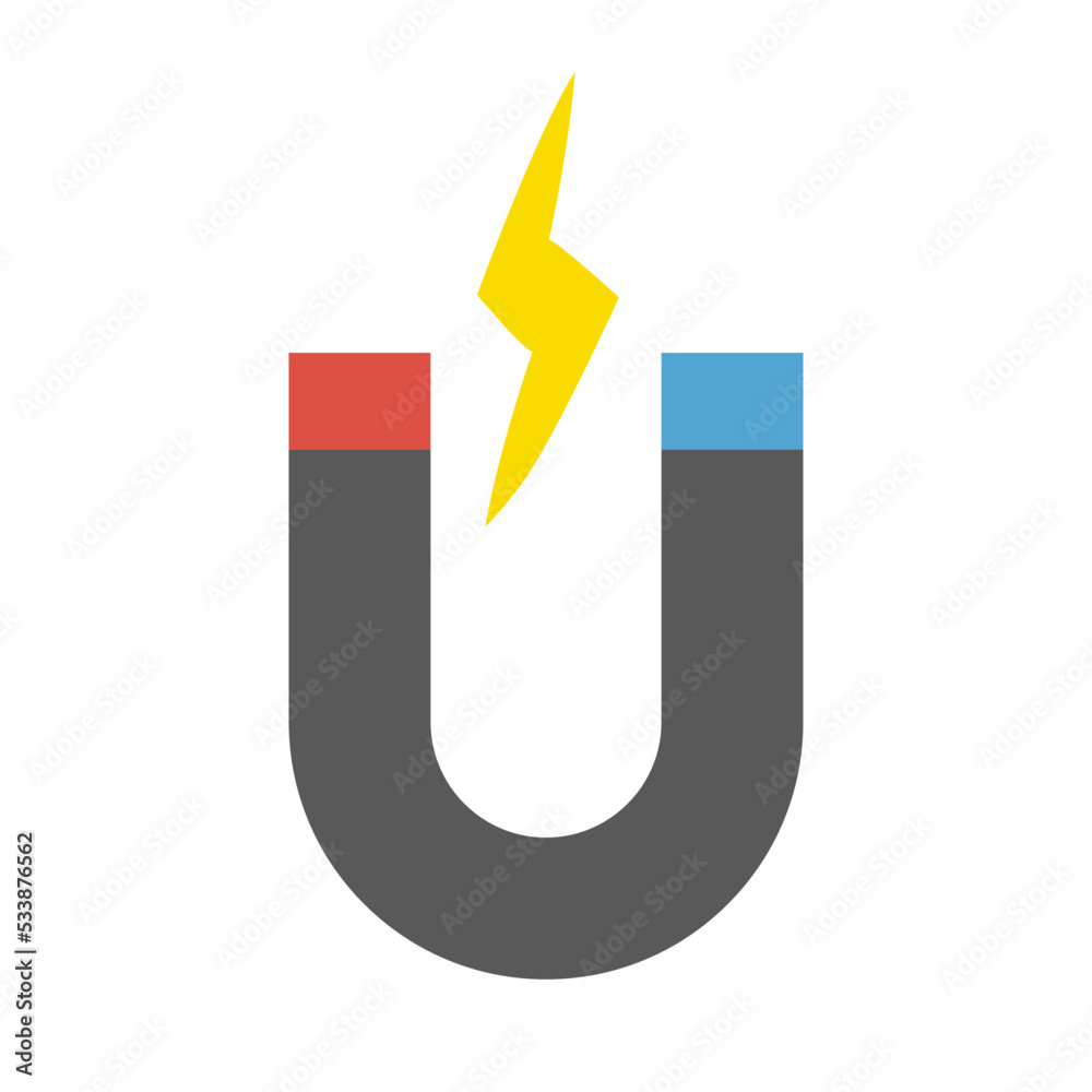 Magnet and electric icon. Magnetism. Vector. Magnet and electric icon. Magnetism. Vector.