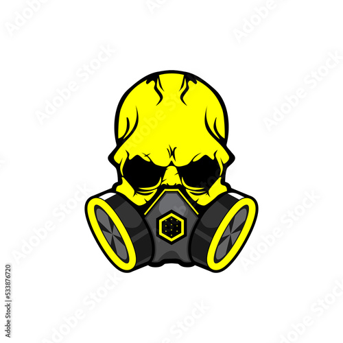vector illustration of skull with gas mask, perfect for logo, icon, mascot, template, poster, etc