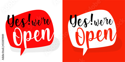 Yes we're open